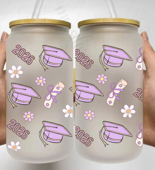 Cup wraps uvdtf Graduation cap 2026 purple