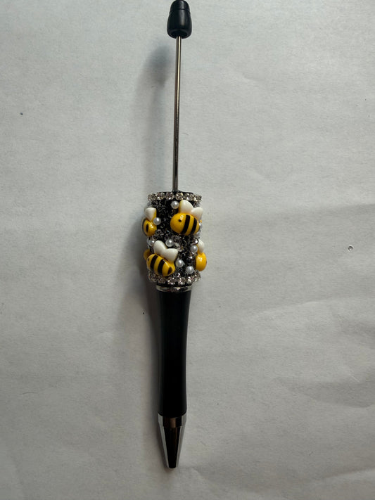 Beadable pens just the pen Half black with bee