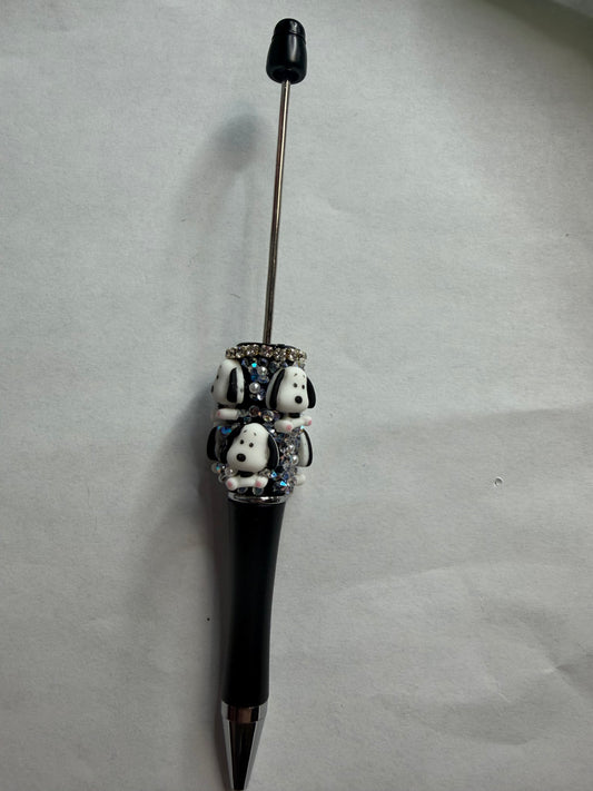 Beadable pens just the pen Black snoopy bone