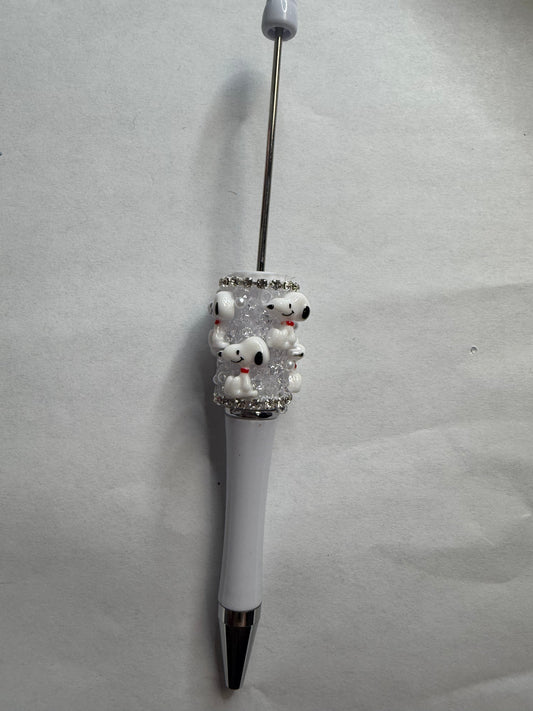 Beadable pens just the pen White snoopy