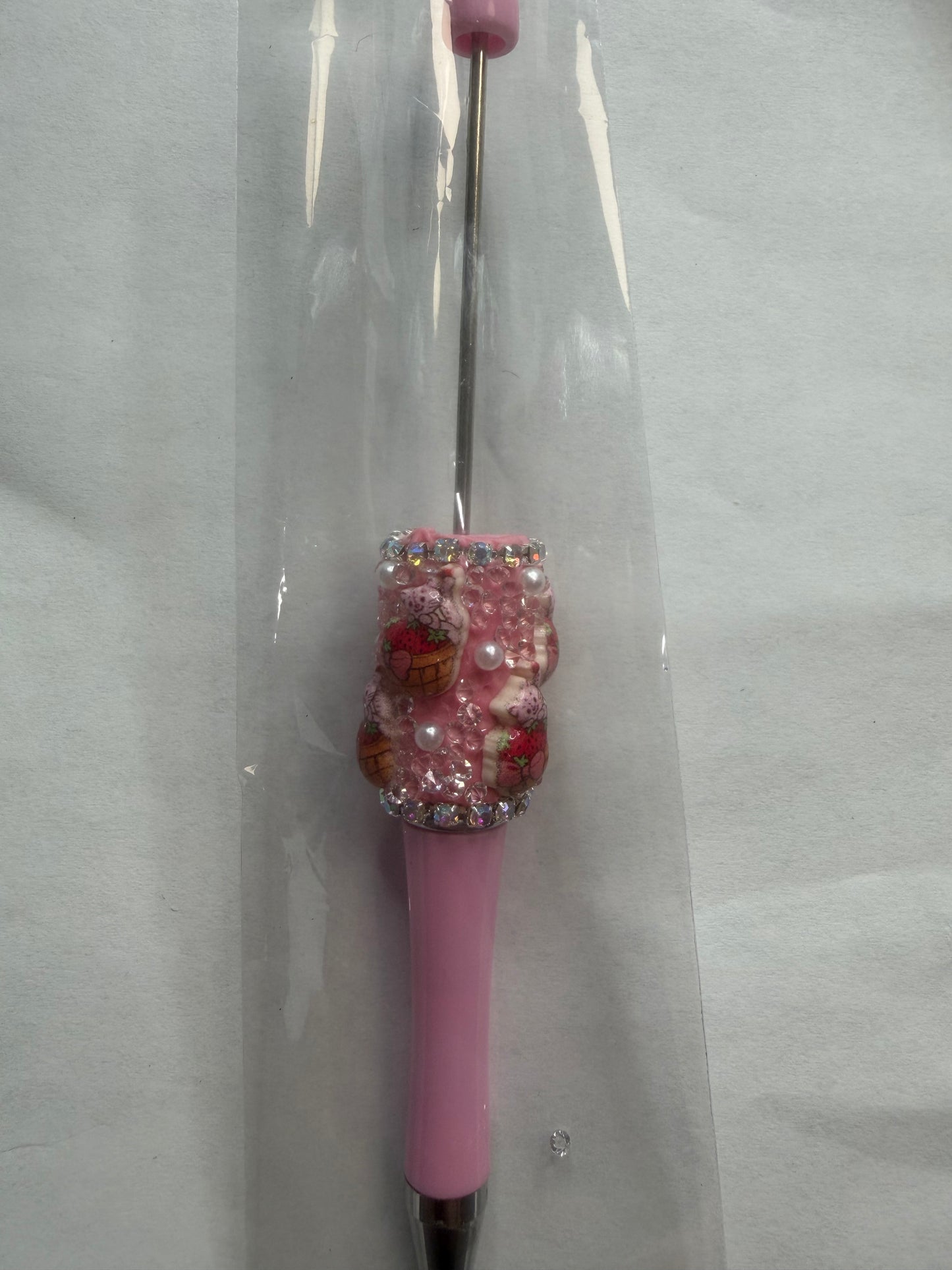 Beadable pens just the pen Strawberry girl cat
