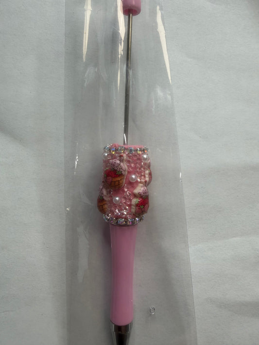 Beadable pens just the pen Strawberry girl cat