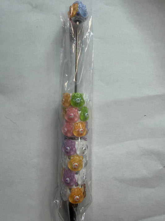 Beadable pens just the pen Rainbow carebears heads