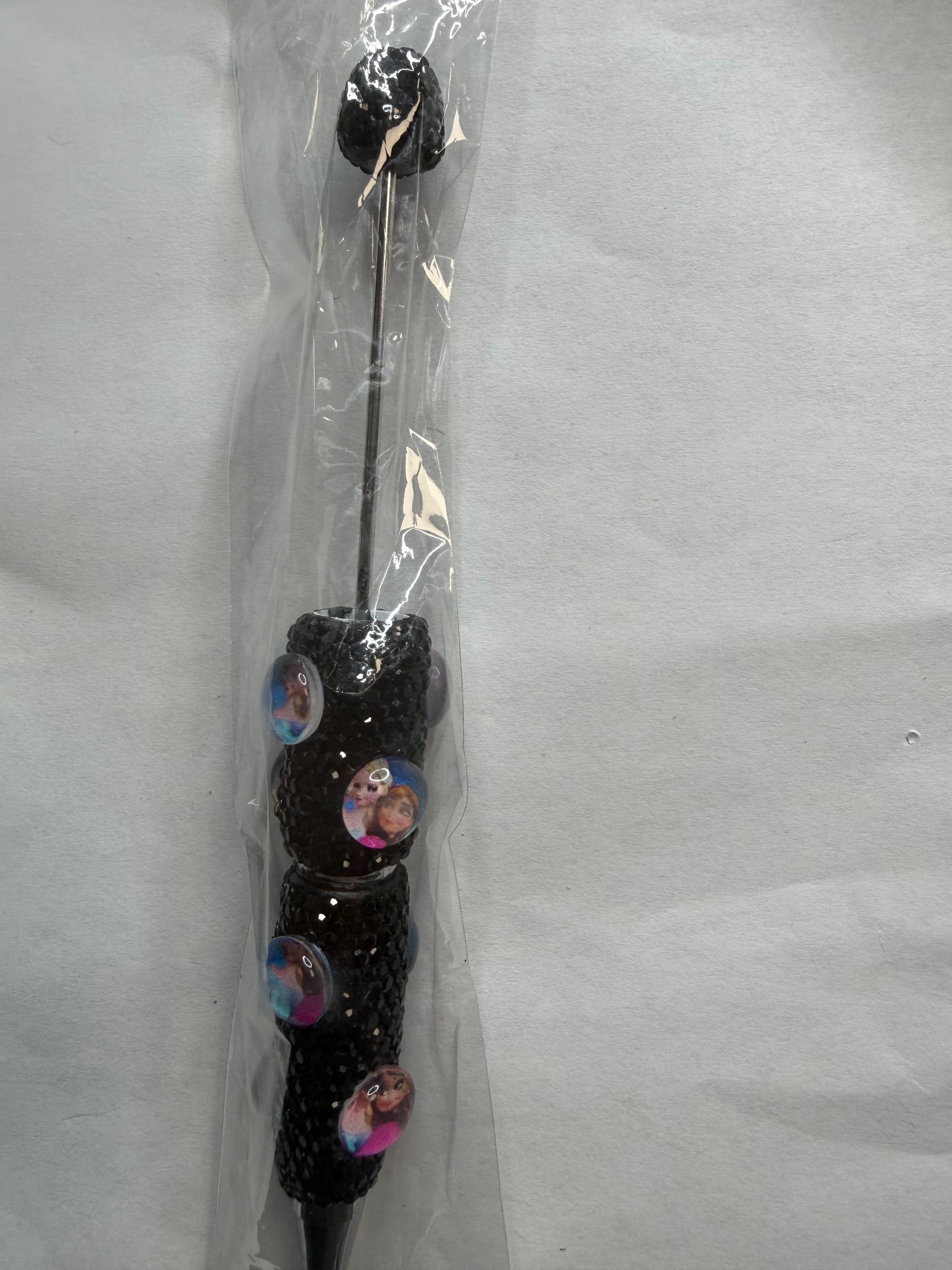 Beadable pens just the pen Black bubble Elsa and Anna