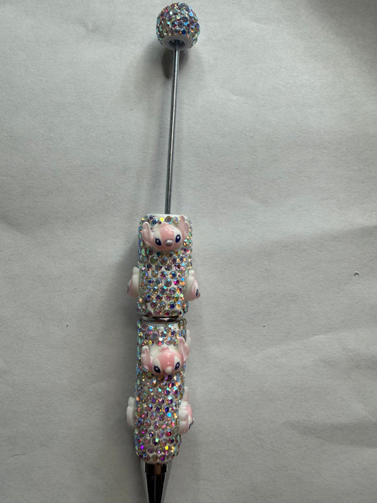 Beadable pens just the pen Rhinestone angel head