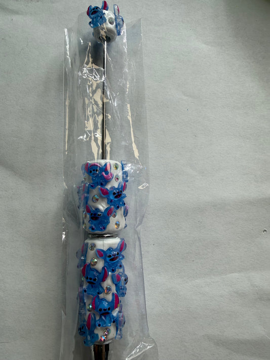Beadable pens just the pen White full body stitch