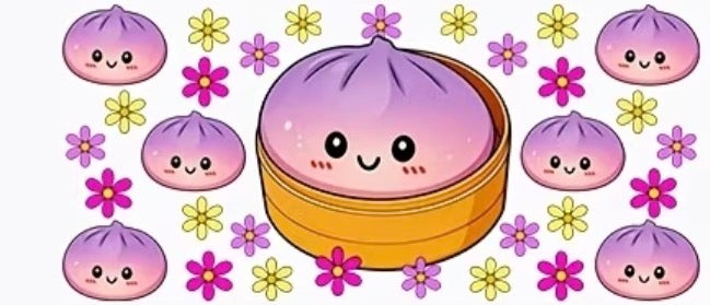 Cup wraps uvdtf dumpling squishy purple with flowers