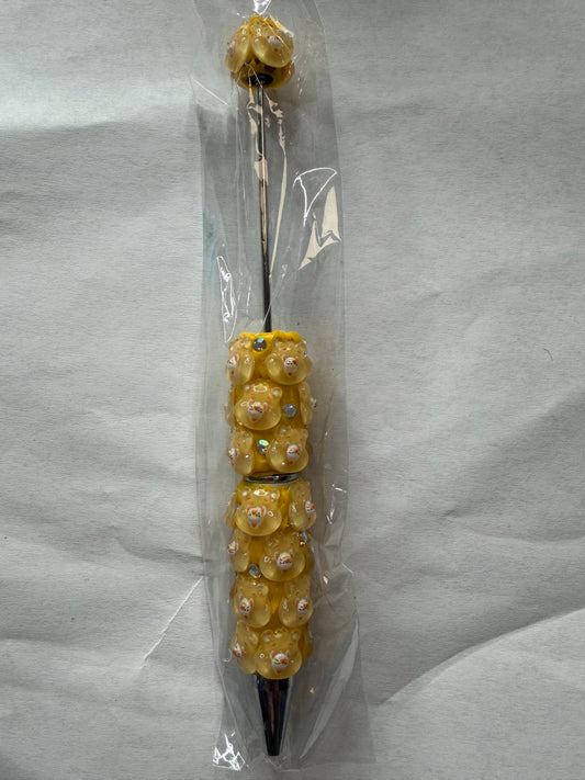 Beadable pens just the pen Yellow carebear head
