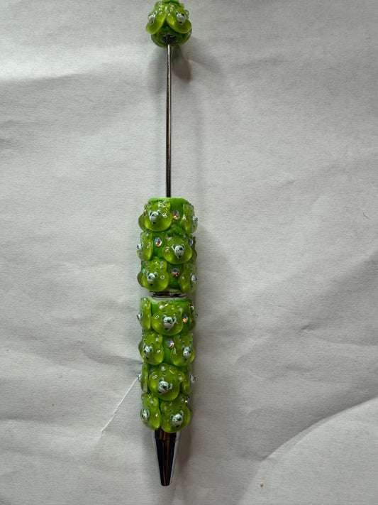 Beadable pens just the pen Green carebear head