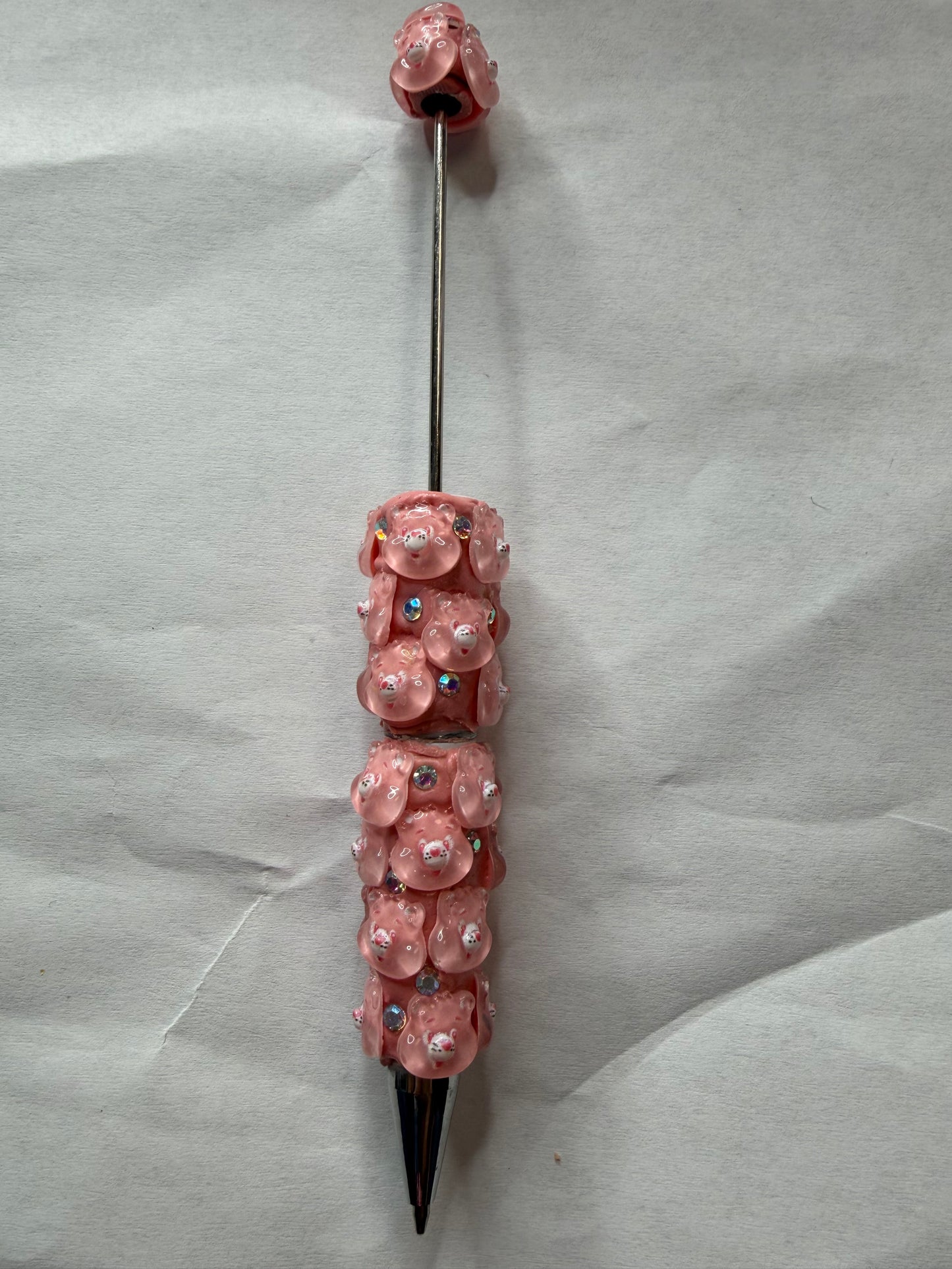 Beadable pens just the pen Pink carebear head