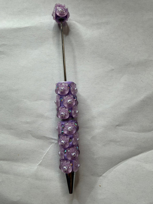 Beadable pens just the pen Purple carebear head