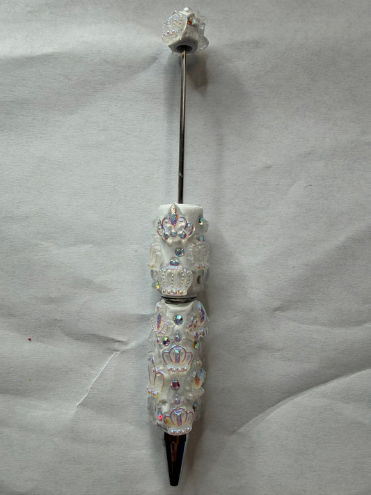 Beadable pens just the pen White crown