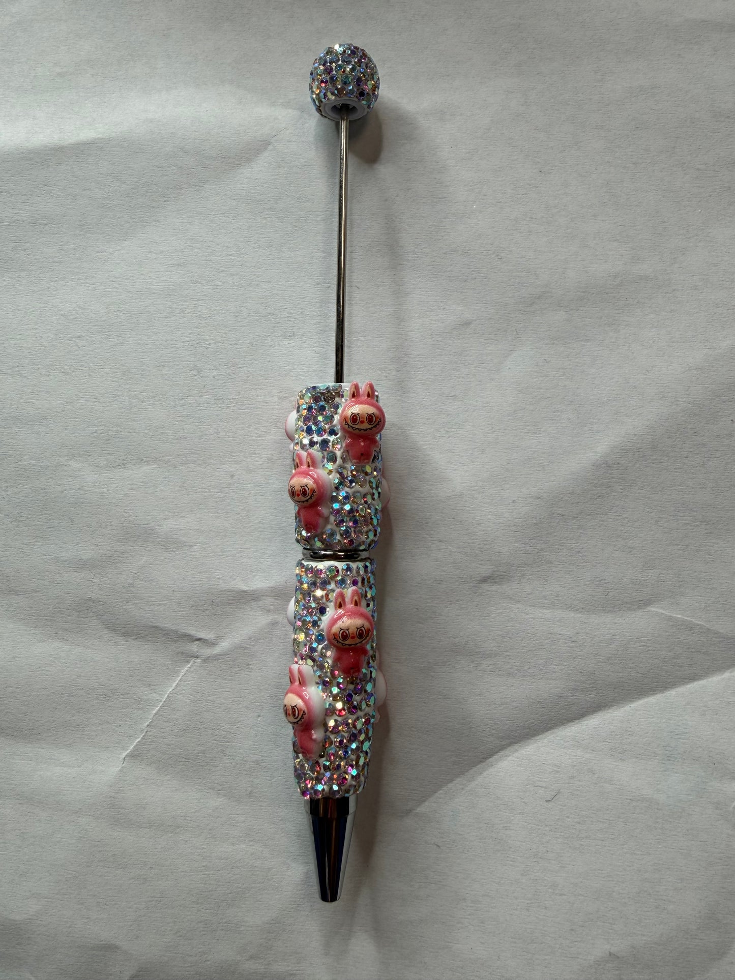 Beadable pens just the pen Pink labubu full body