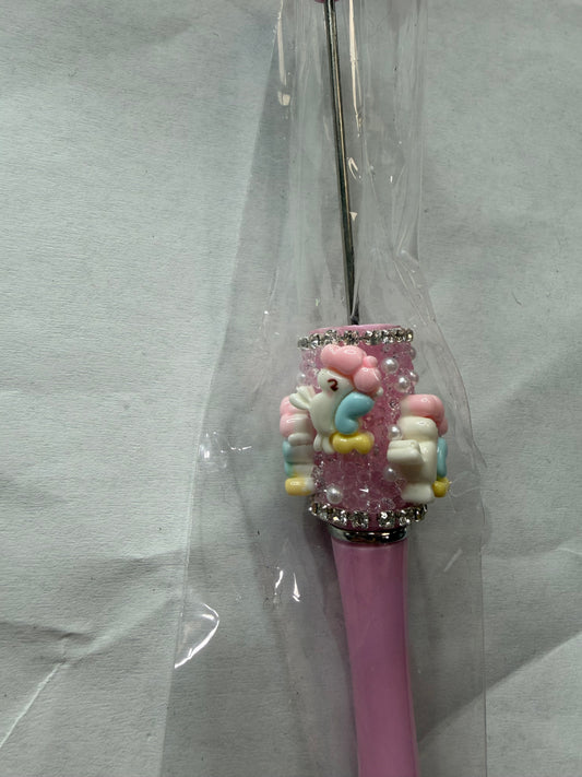 Beadable pens just the pen Half done unicorn