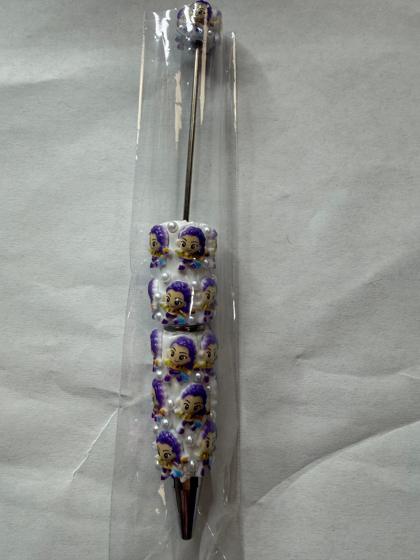 Beadable pens just the pen Kpop purple hair girl