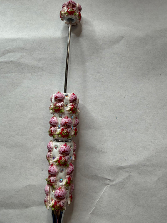 Beadable pens just the pen Strawberry girl with strawberry
