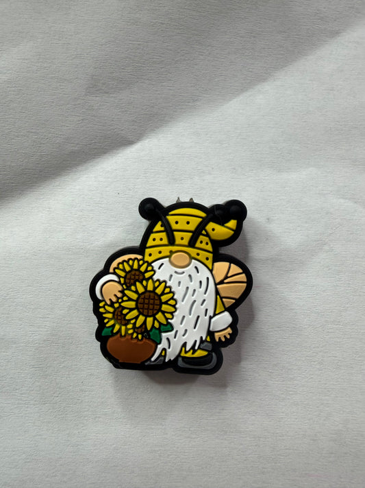 focal 2d bee gnome with sunflower