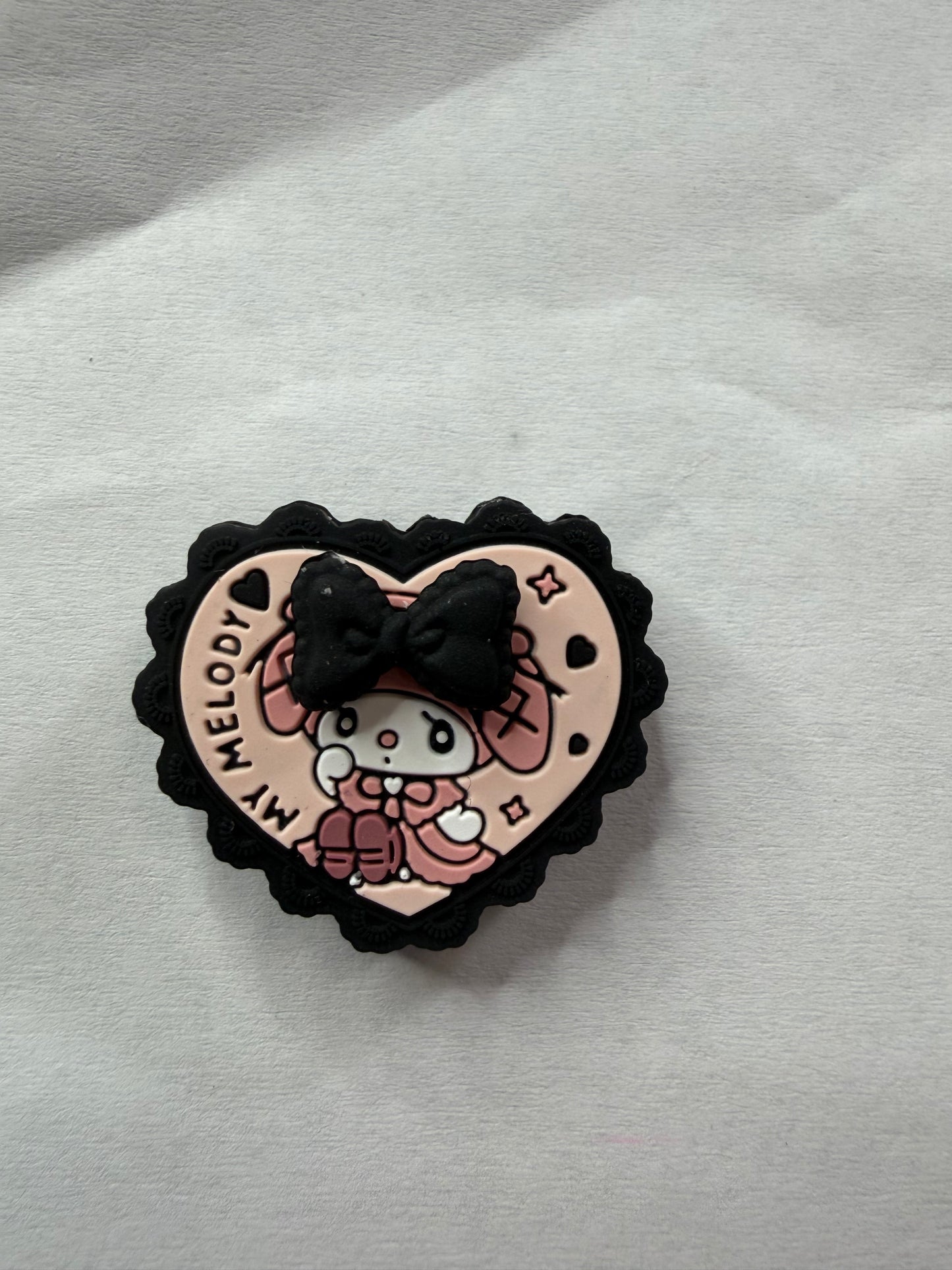 focal 2d heart with 3d black bow my melody