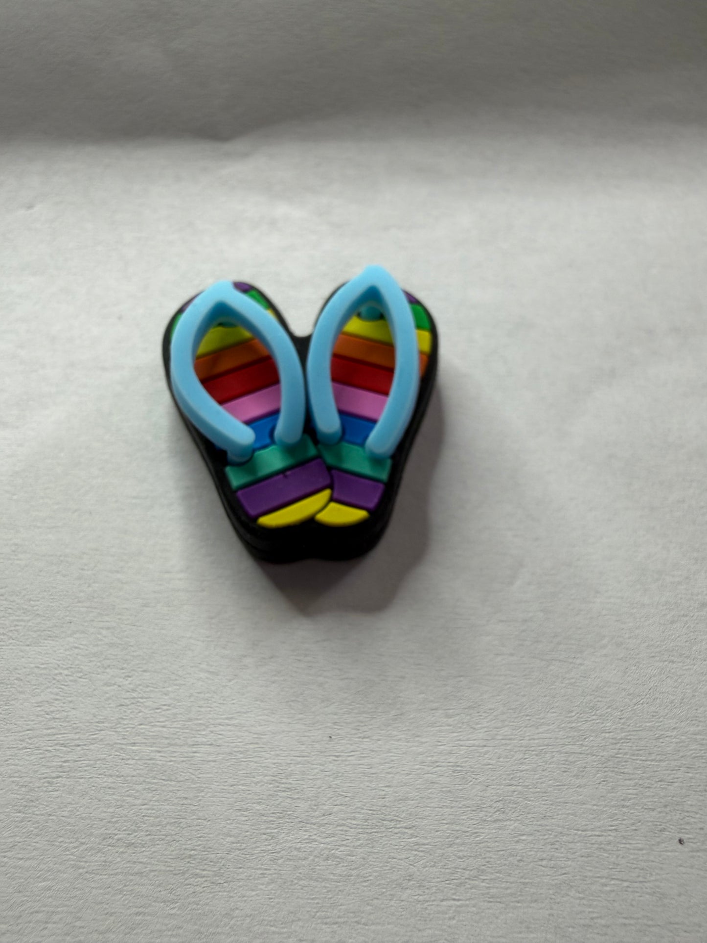 Focal 3d flip flops rainbow blue strap