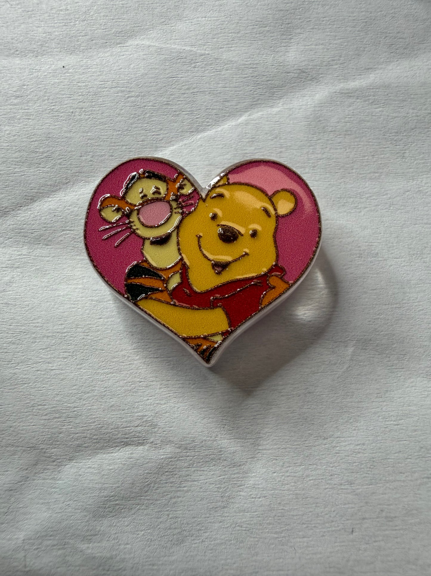 Acrylic focal Heart Pooh and tigger