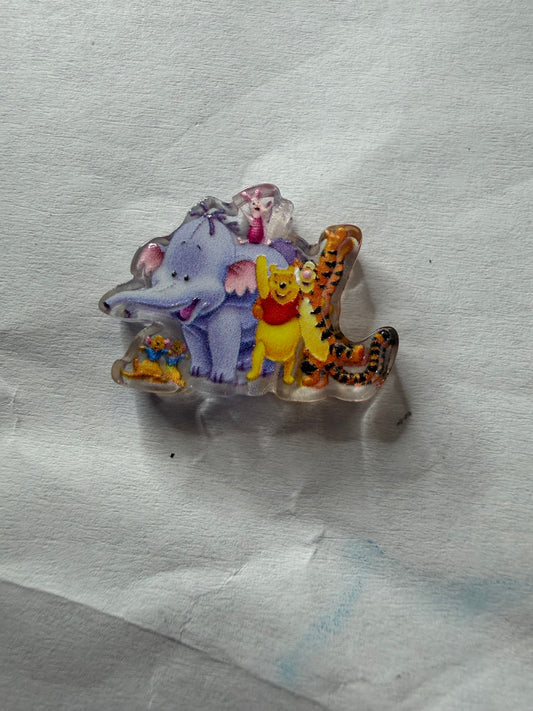 Acrylic focal Pooh with friends and elephant