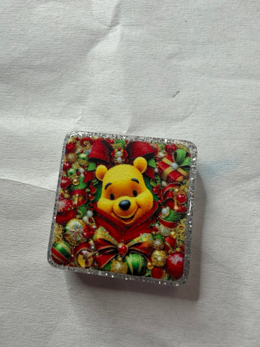 Acrylic focal Pooh holiday theme