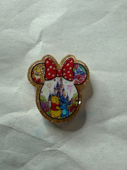 Acrylic focal Pooh and stitch together