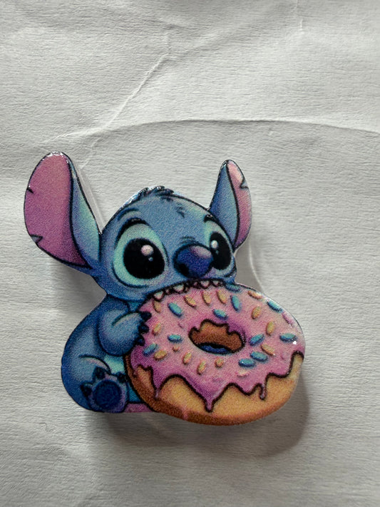 Acrylic focal Stitch eating donut