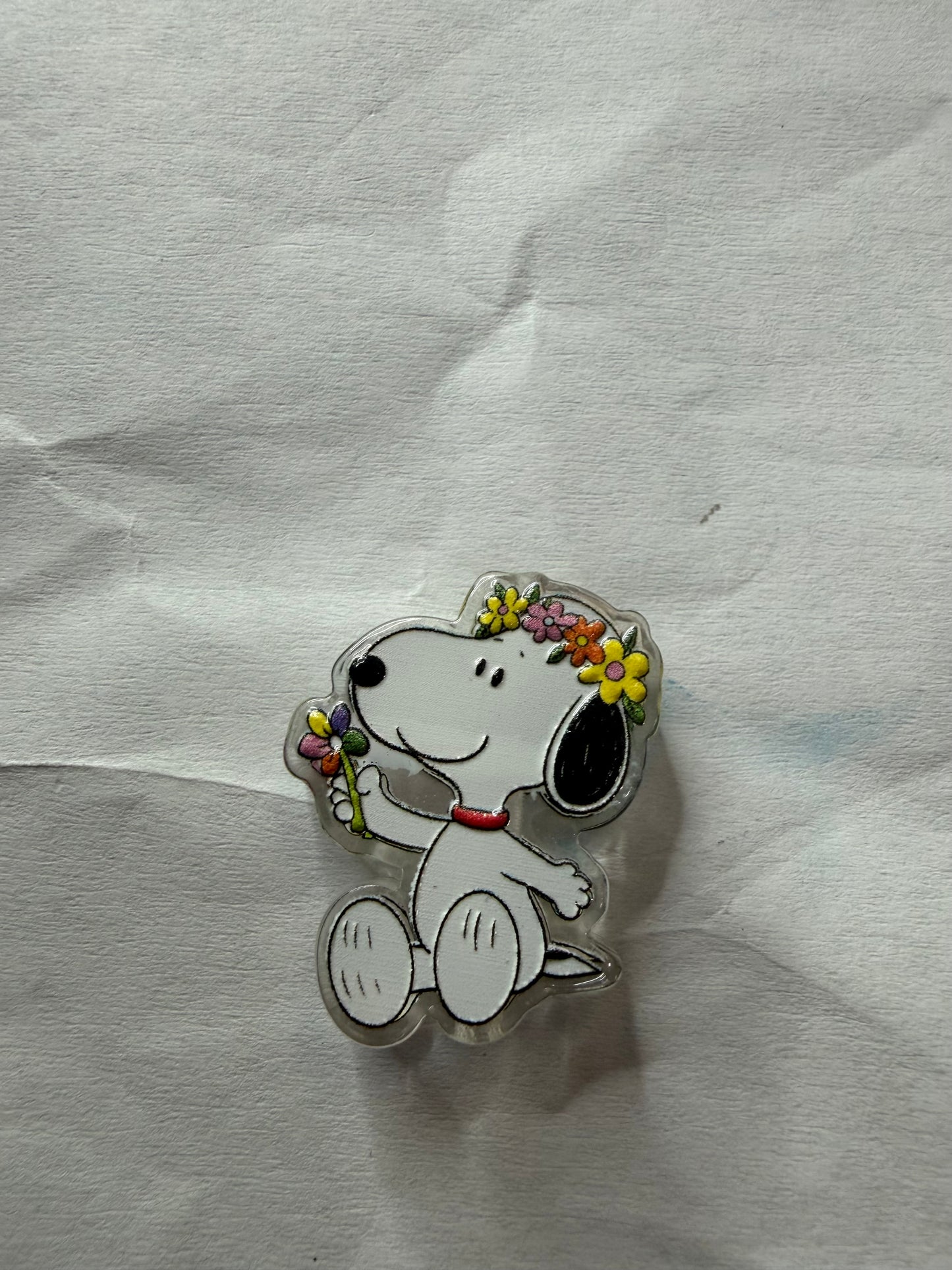 Acrylic focal Snoopy with flowers