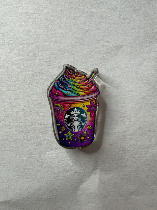 Acrylic Focal Lisa frank theme Starbucks cups