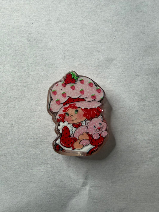 Acrylic Focal Strawberry girl with cat