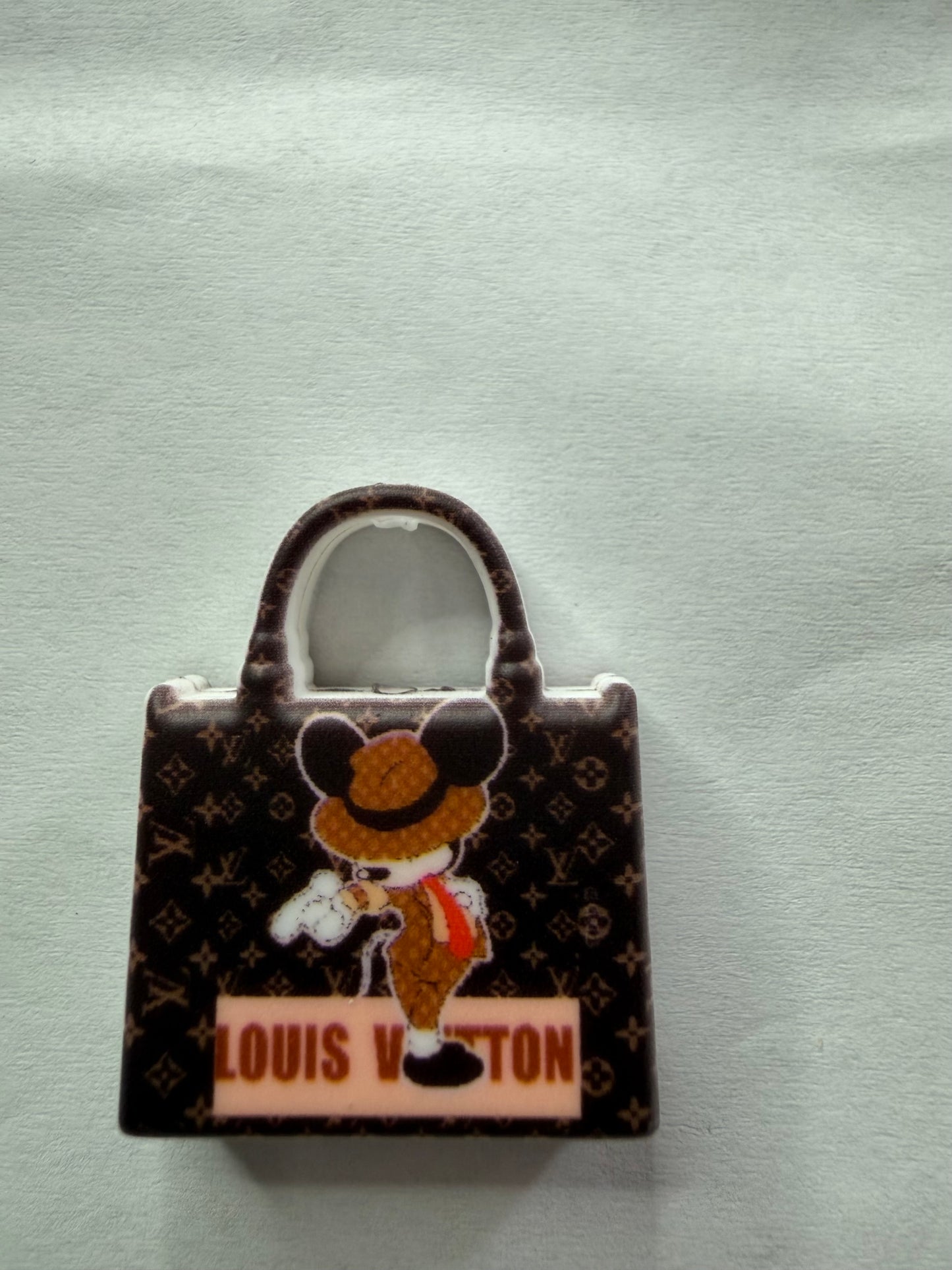 Focal 2d lv brown and peach Mickey purse