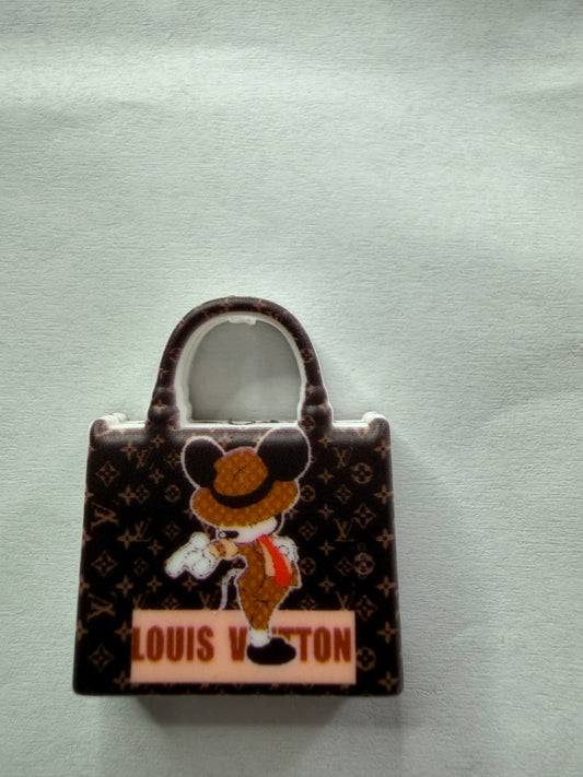 Focal 2d lv brown and peach Mickey purse