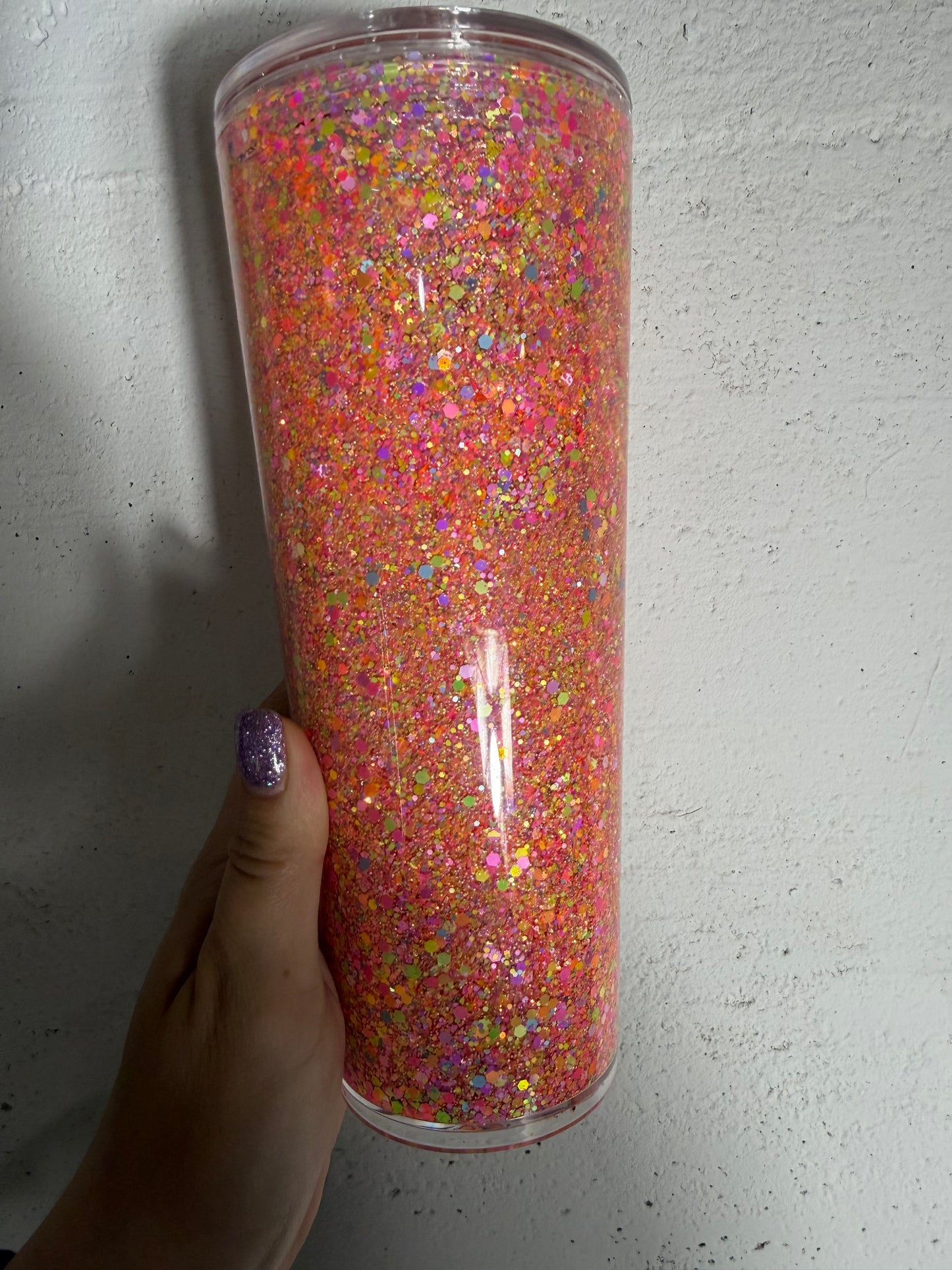 Ready to ship 24oz snowglobe tumblers neon colors