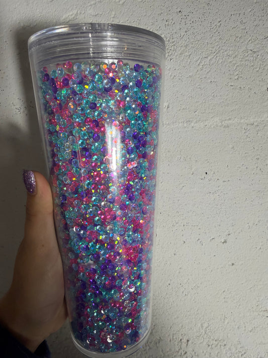 Ready to ship 24oz snowglobe rhinestone filled
