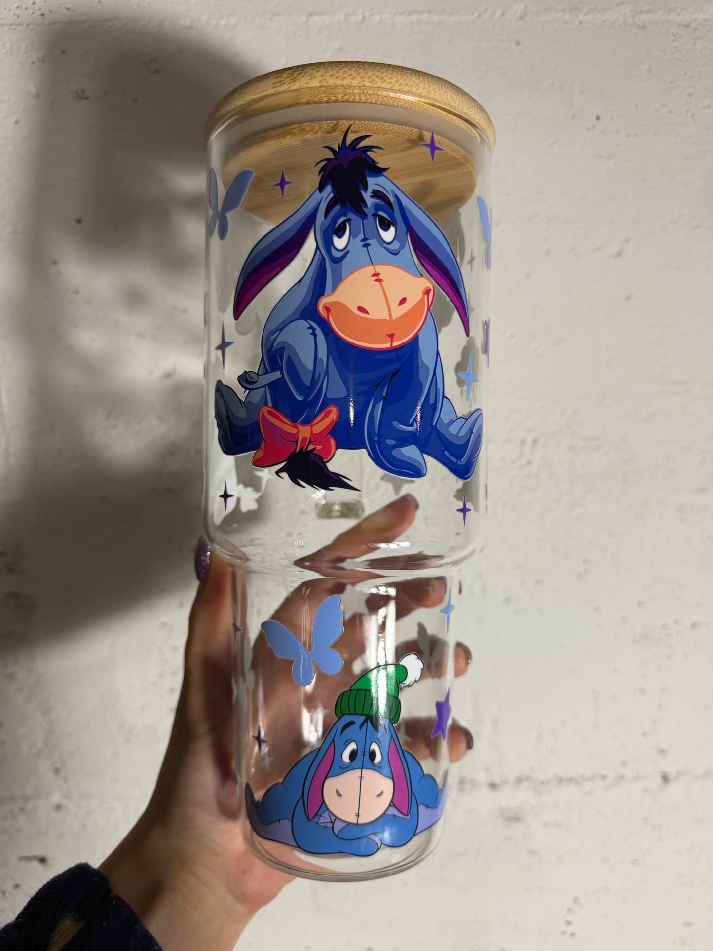 Ready to ship 40oz glass tumbler eeyore