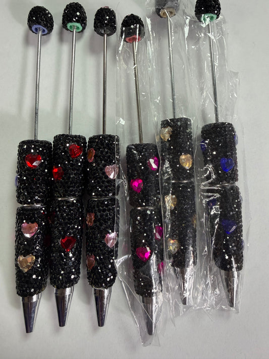 Beadable pens just the pen Black hearts mystery