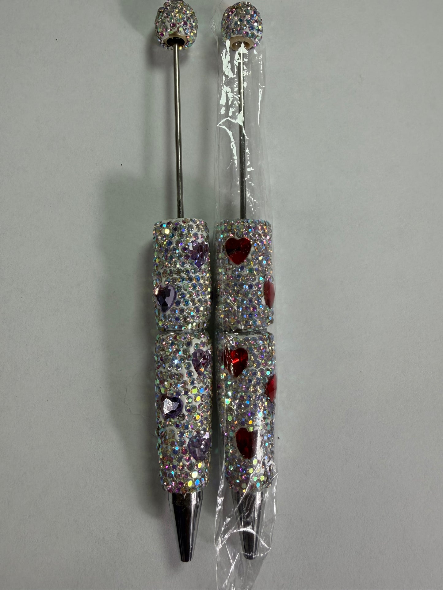 Beadable pens just the pen Rhinestone hearts mystery
