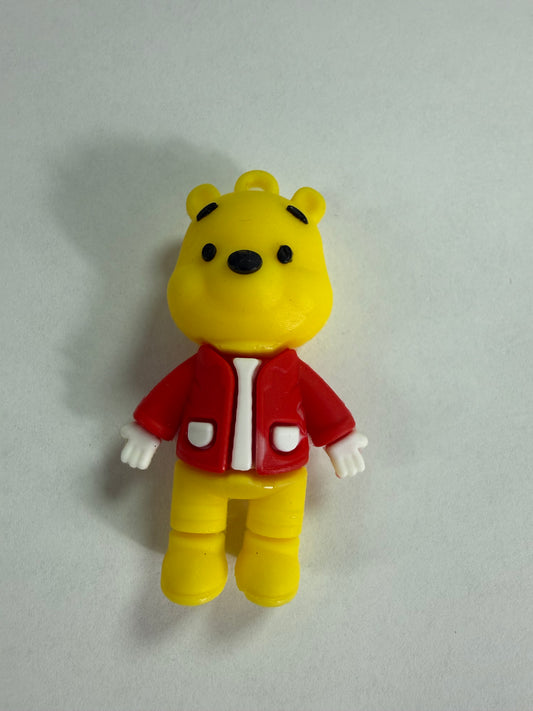 Pen topper silicone  Pooh full body red coat