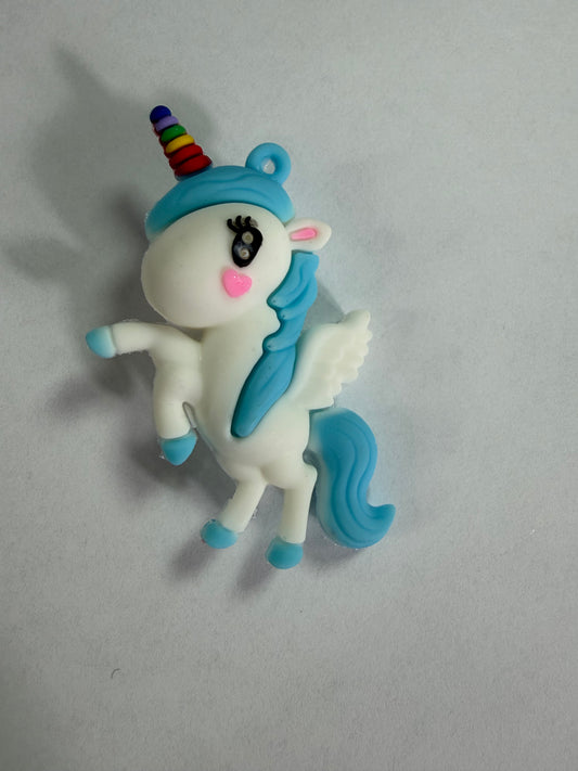 Pen topper silicone Blue unicorn