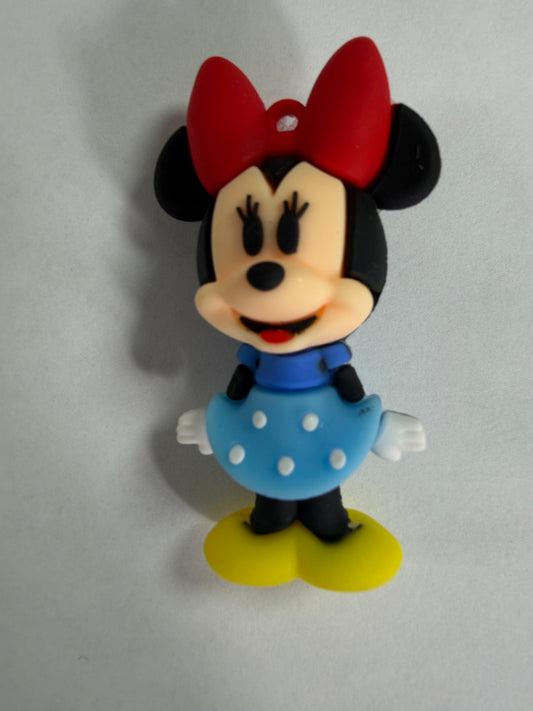 Pen topper silicone  Minnie with blue dress