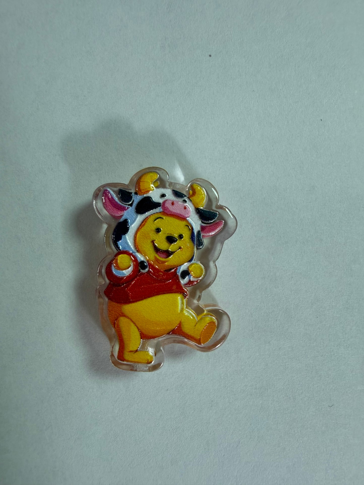 Acrylic focal Pooh with cow hat