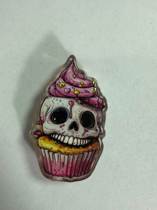 Acrylic focal  Skull cupcake