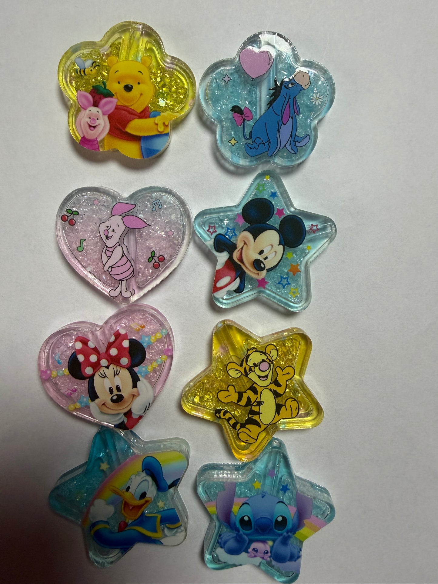Acrylic focal shakers Pooh,stitch,mouse mix mystery