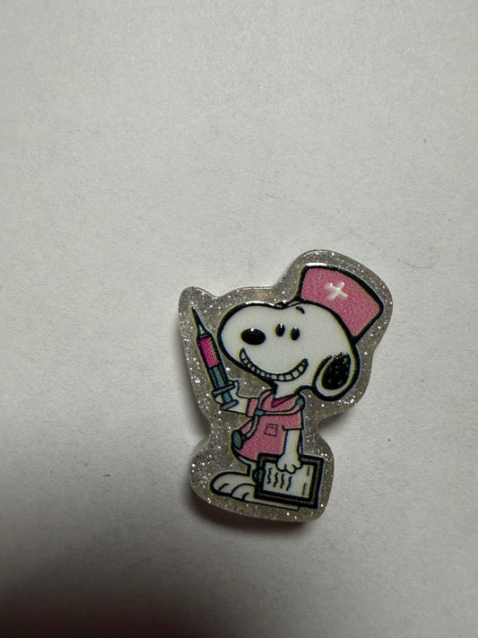 Acrylic focal Nurse snoopy pink