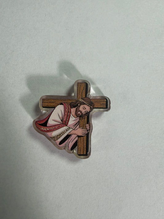 Acrylic focal Faith Jesus with cross