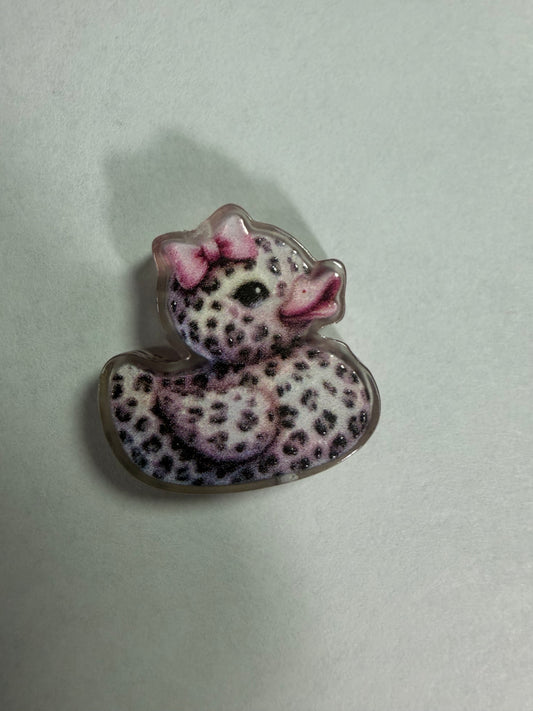 Acrylic focal Pink leopard duck