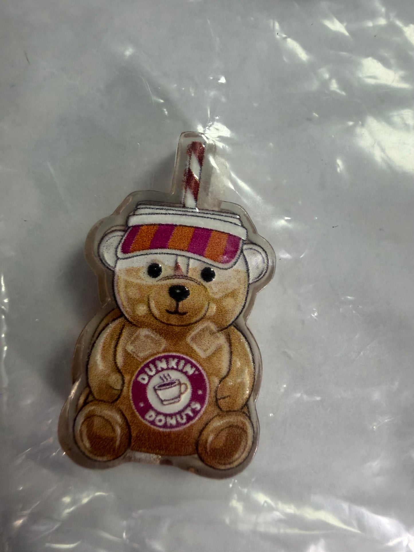 Acrylic focal Dunkin’ Donuts bear cup