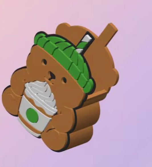 3d printed pen holder Starbucks bear
