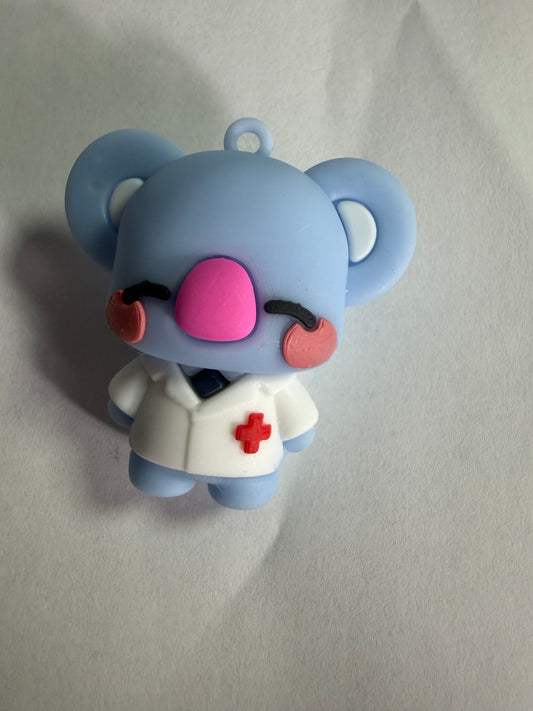 Pen topper silicone nurse kola bear